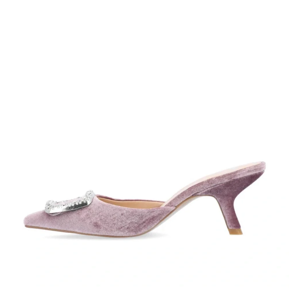 Journee Collection NIB Rishie Kitten Velvet Heels. SIZE 10 - Picture 3 of 13